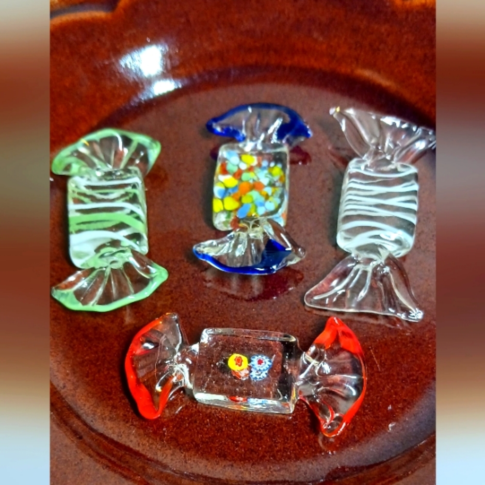 Glass decorative candies, set of 4, handmade.